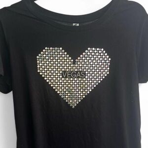 Vegas Rhinestone Heart T-Shirt